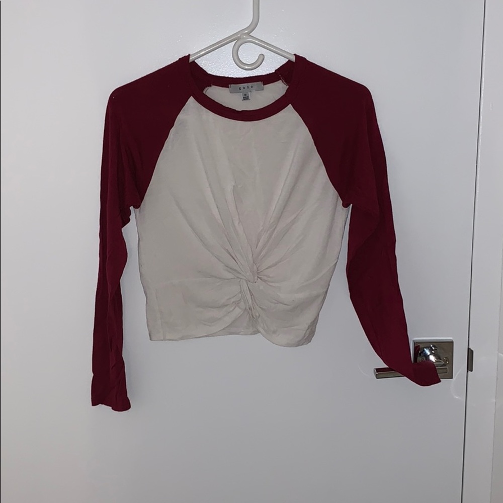 Cropped baseball long sleeve